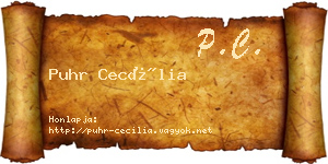 Puhr Cecília névjegykártya