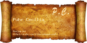 Puhr Cecília névjegykártya