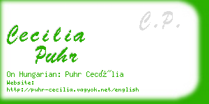 cecilia puhr business card